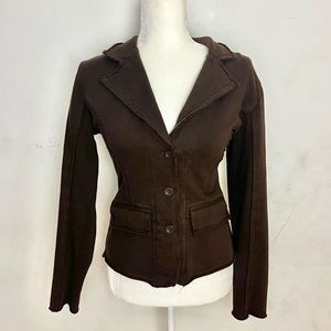 brown knit soft cardigan blazer